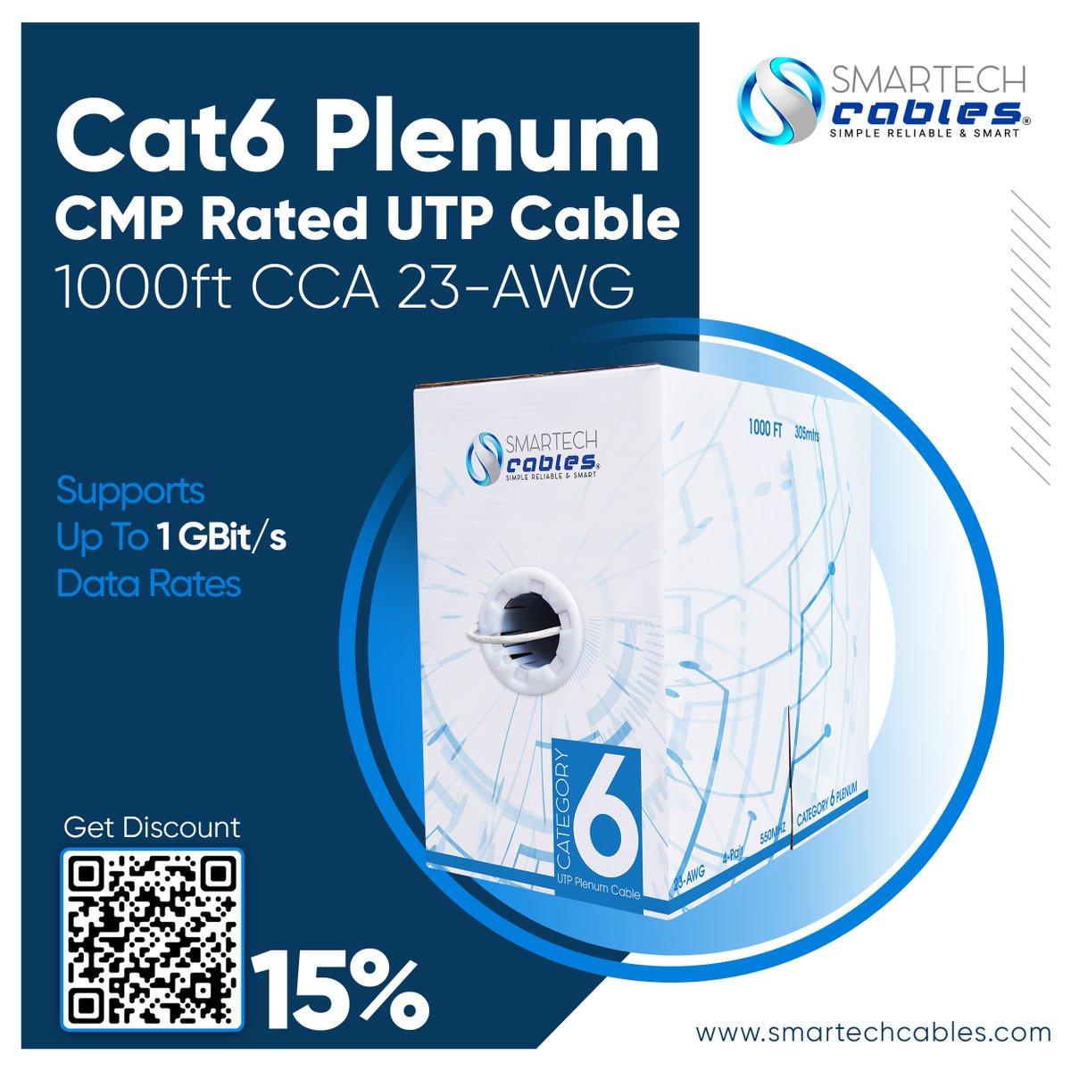 smartechcables's tweet photo. #cableinstaller So many products are listed in website but #Cat6 Plenum UTP #RJ45 connector support, is one of hot🔥selling product.
.
.
.
.
We'd love to assist you!
🌐https://t.co/IRem3Ira0X
#structuredcabling #cat6cable #plenum #utp #rated #CCA #cabling #1000ft #lowvoltage https://t.co/dwB5lXInK8