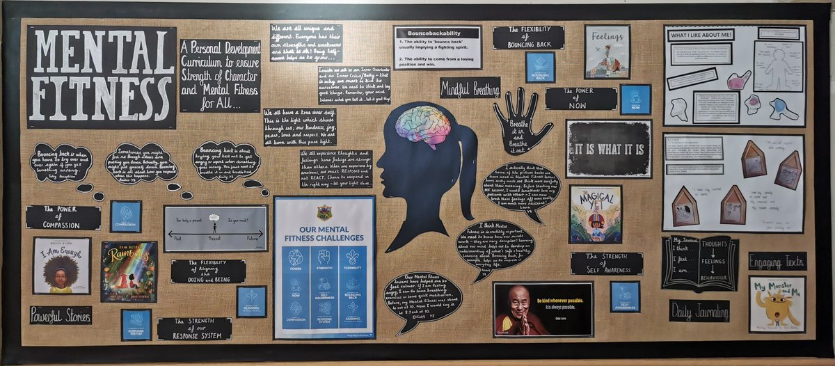 FlushdykeJandI's tweet photo. Our new Mental Fitness display celebrating the astonishing progress our children are making in their own personal development journeys. #Mentalfitnessforall #nothingmoreimportant https://t.co/cbn3sseDOh