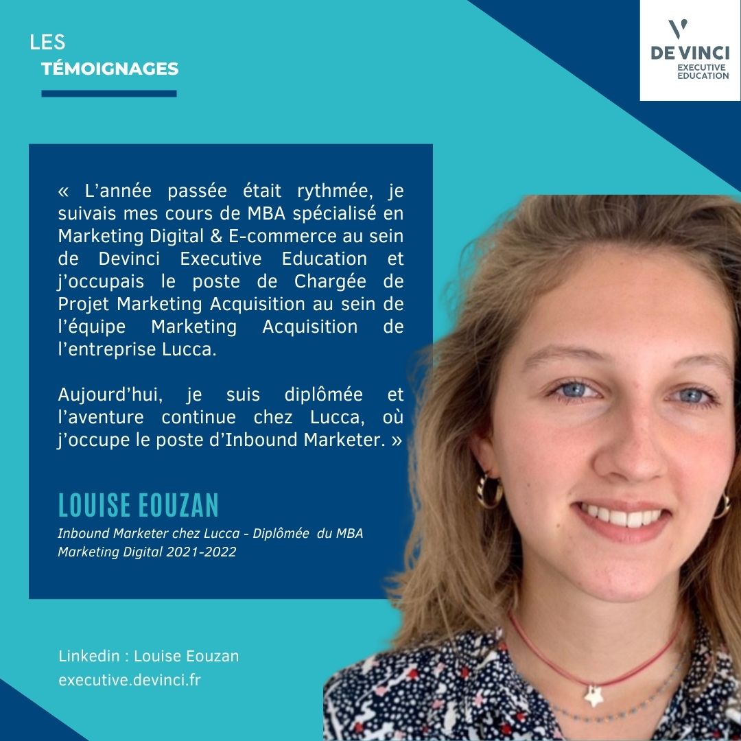 DevinciExec's tweet photo. Témoignage // " Aujourd’hui, je suis #diplômée et l’aventure continue chez @LuccaSoftware où j’occupe le poste d’#InboundMarketer" Louise Eouzan
👉 https://t.co/YPCnq8gt4p https://t.co/wgWNwlPRpb