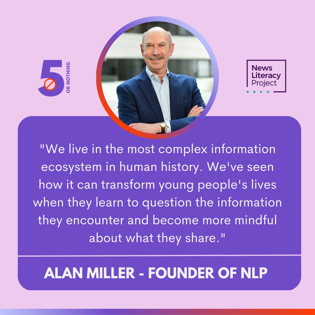 5_OrNothing's tweet photo. Interested why News Literacy is so significant?

Check out this quote from @alanmillerNLP, who is the founder of the News Literacy Project

#newsliteracy #Bateman2023 #FightforFacts https://t.co/wjmBKGdwO2