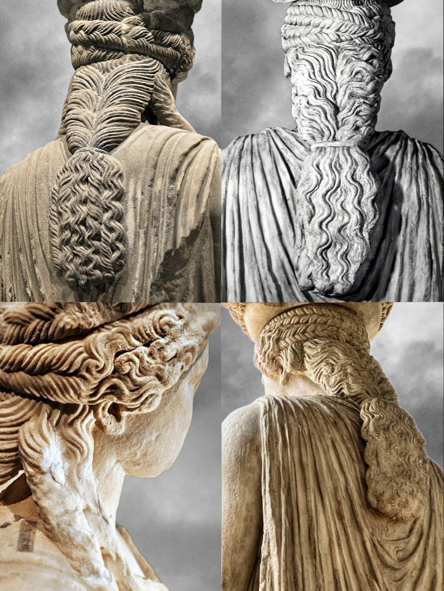 The exquisite and elegant braided hair of the Caryatids. 

421-406 BC, Erechtheion/Acropolis of Athens