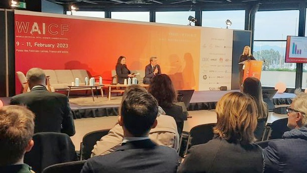 🎙 <a href="/OSalleron/">Olivier Salleron</a> et <a href="/cmazaud69/">Cecile Mazaud</a> étaient présents au salon mondial de l’#IA. #WAICF23 
L’occasion pour Olivier Salleron, membre du Comité d'honneur du <a href="/WAICANNES/">World AI Cannes Festival</a>, de faire des rencontres pour comprendre les mutations en cours et anticiper l’IA, outil d'aide à la décision. 
#innovation