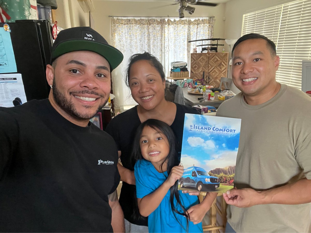 islandcomfortoh's tweet photo. Your smiles mean the world π to us! Thank you π for trusting Island Comfort with all your cooling needs!
#amazingservice #truecomfort #satisfactionguaranteed #5starservice #ohana #hawaiiconstruction #hvactechnician #hvacservice #hvacinstall #hvacrepair #oahu #oahuhvac https://t.co/fjhTHTx7XX