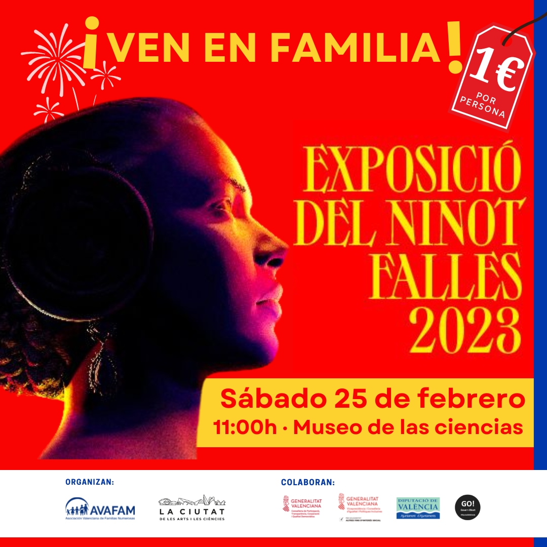AVAFAM's tweet image. 🔥 Ven a la Exposición del Ninot en familia 🔥

El sábado 25 de febrero a las 11:00 disfruta de una mañana familiar preparando las Fallas 2023. 

Por solo 1€ por persona podrás disfrutar de la Exposición 

🎟️ ℹ️ Más info aquí: avafam.org/ven-con-avafam…

@CACiencies  #fallas2023