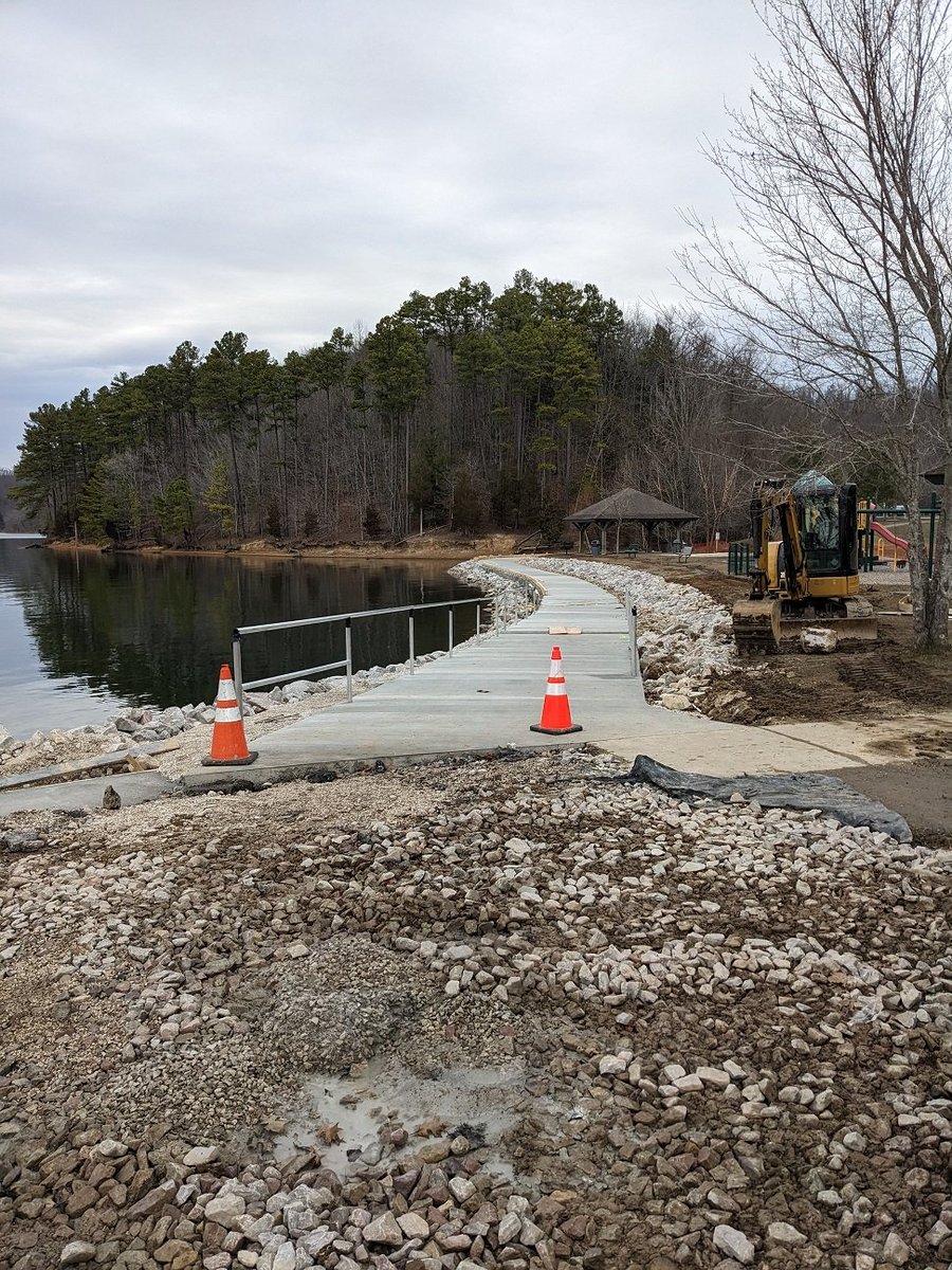 kyfisheriese's tweet photo. The #CastingForKids boardwalk at #PaintsvilleLake is progressing well. Ferguson Excavating has been hard at work placing stone and concrete. This boardwalk will be wheel chair accessible and is planned to include an ANA accessible kayak Launch. #Fishing #Outdoors https://t.co/XkAnF5tcfE
