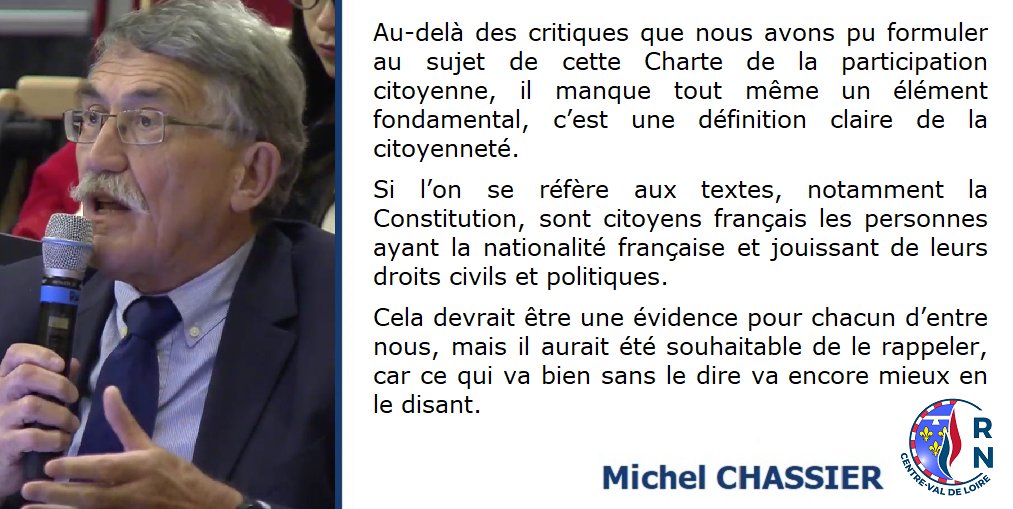 RN_CValdeLoire's tweet photo. .@MichelChassier intervient sur la Charte de la participation citoyenne. #RCVL #SessionPleniere #Blois https://t.co/56JKuIrecS
