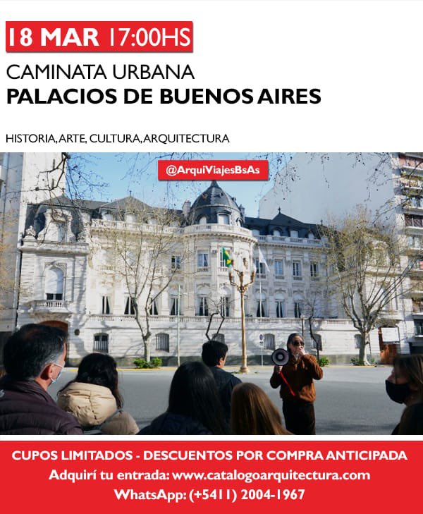 ArquiViajesBsAs's tweet photo. Te invitamos a participar de nuestras CAMINATAS URBANAS @ArquiViajesBsAs por Buenos Aires y de nuestras CLASES ONLINE sobre Historia de la Arquitectura  

Más info en https://t.co/G63tVtKrBx https://t.co/rCcBHAsufr