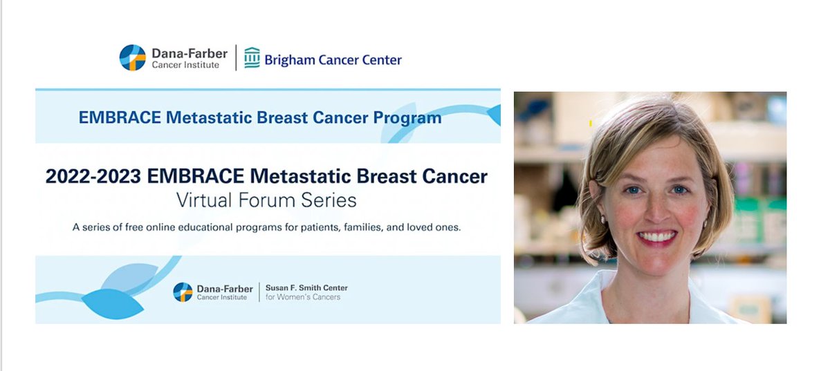 Don't miss tomorrow's EMBRACE webinar with Dr. Heather Parsons (@hthrparsons) who will discuss how tissue and #LiquidBiopsies are used in the clinic for metastatic #BreastCancer.  #mbc #bcsm 
🖥️Join us virtually on 2/10 1-2 PM EST
⌨️Register: eventbrite.com/e/2022-2023-em…