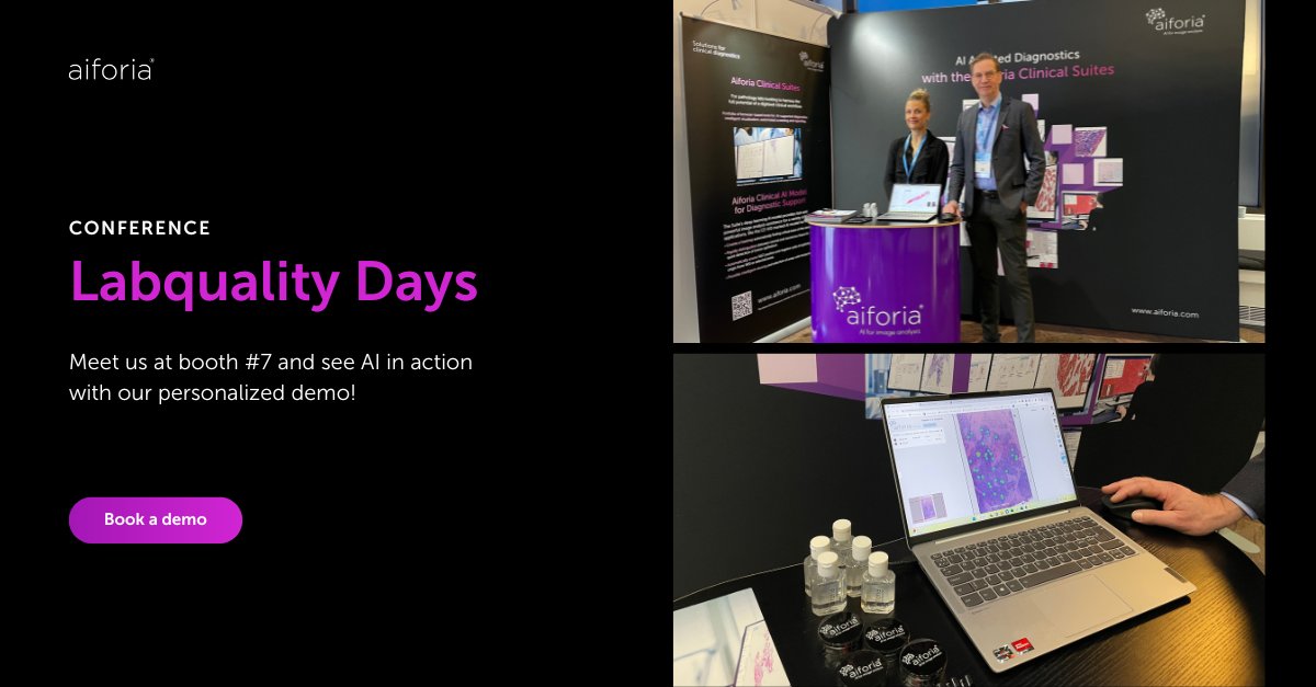 aiforia_tech's tweet photo. Tomorrow is the last day of the @Labquality Days conference! Make sure to meet us and see AI for image analysis in action! Book a time slot to see a personalized demo at the conference: https://t.co/bgQKx1ABJw #LQD2023 #LabqualityDays https://t.co/oiK1gFPUeR
