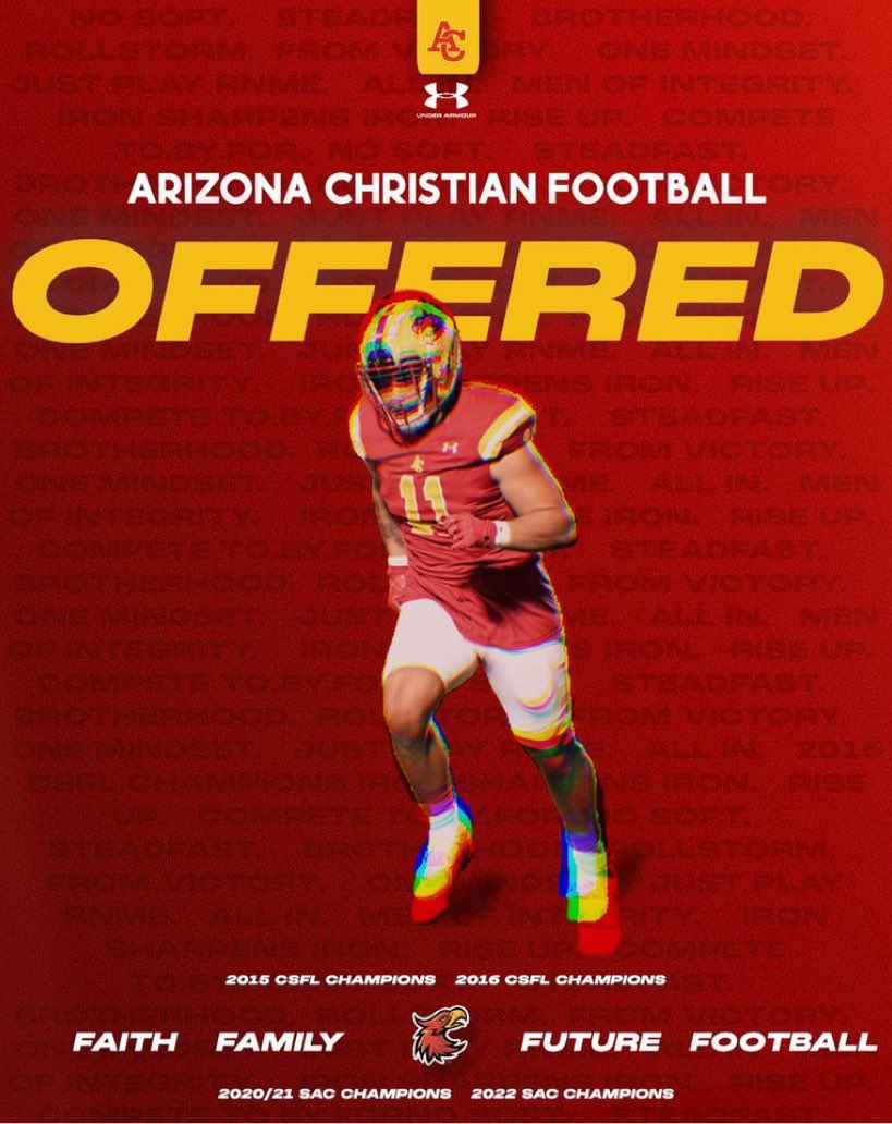 Brady Ferris (@bferris05) on Twitter photo I’m blessed to say that I’ve earned a scholarship to play at <a href="/firestormfb/">ACU Football 🔥</a> next year! Thank you to coach <a href="/Le0nthomas/">Leon Thomas</a> for the offer!
<a href="/WillowCanyonFB/">Willow Canyon Football</a> <a href="/coachstangler/">Justin Stangler</a> I’m blessed to say that I’ve earned a scholarship to play at <a href="/firestormfb/">ACU Football 🔥</a> next year! Thank you to coach <a href="/Le0nthomas/">Leon Thomas</a> for the offer!
<a href="/WillowCanyonFB/">Willow Canyon Football</a> <a href="/coachstangler/">Justin Stangler</a>