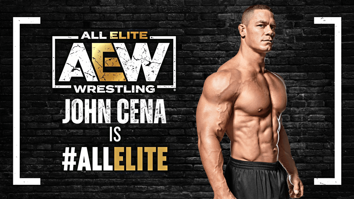 HardyFan2WWE's tweet photo. @TommyLovesStuff John Cena is #AllElite #AEW 🤣🤣🤣 https://t.co/ByoW2rzcWK