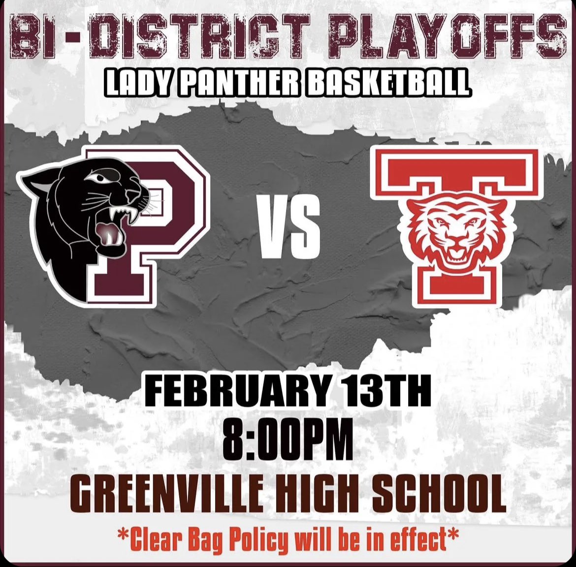 1st playoff game ‼️
Come and support your lady panthers at Greenville highschool Monday @8pm 
#letsgopanthers @PrincetonHSGBB