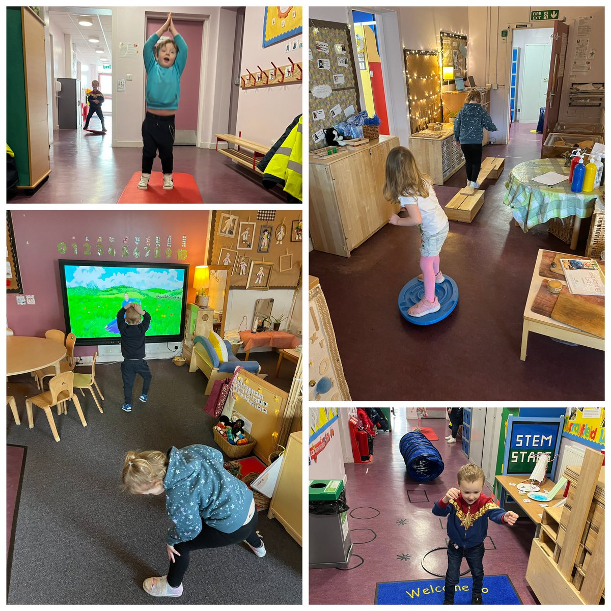 murrayfieldlc's tweet photo. ELC When you can’t get outside because of the workmen you make your own active playground! Lots of fun exploring different circuits this morning 🧘 🏐 #myactiveworld #beingme https://t.co/CoMI2Hmnf6