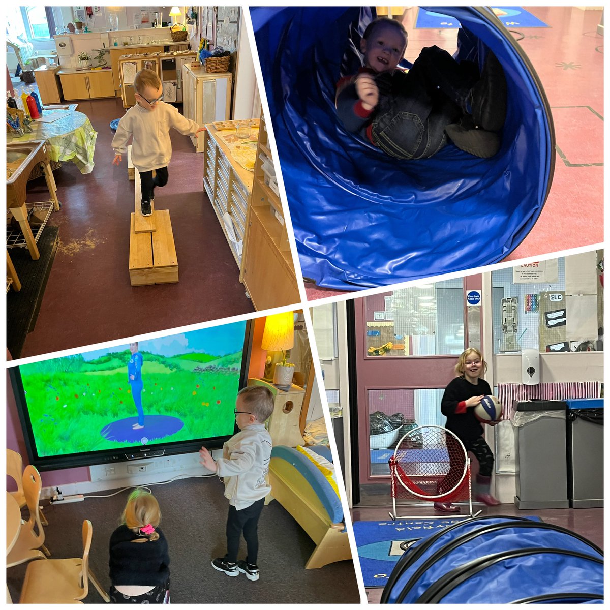 murrayfieldlc's tweet photo. ELC When you can’t get outside because of the workmen you make your own active playground! Lots of fun exploring different circuits this morning 🧘 🏐 #myactiveworld #beingme https://t.co/CoMI2Hmnf6