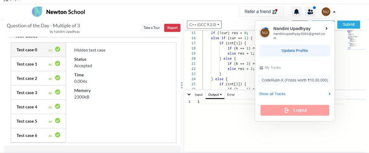 Today I have solved Multiple of 3 using #cplusplus
#Day25 of #30daysofcode @everydaycoders
#community #coding #programming #competitiveprogramming #codingchallenge #dsa #bubbleupcommunity