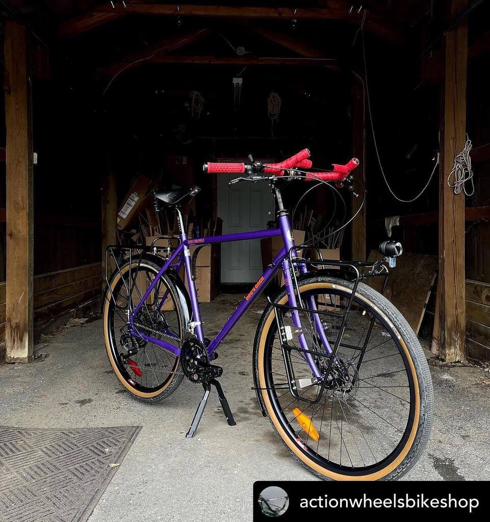 Sturdy and Purdy Hog’s Back build using our GS sub compact double crank. 

Posted <a href="/withregram/">Repost app</a> • @actionwheelsbikeshop Our first time time building up a <a href="/bassi/">Pedro Henrique</a>.bikes Hog’s Back for John! Built up to be a reliable touring rig.
You know we had to set it… instagr.am/p/Cocr7e6Jg0c/