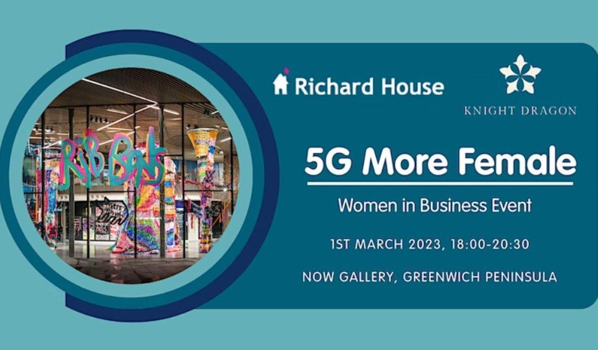 greenwichdmc's tweet photo. Enjoy a champagne reception @RichardHouseCH presents:
5G More Female: A Women in Business Event - @NOWGallery - Weds, 1 March - 6pm - 8.30pm
This #InternationalWomensDay, hear fantastic panellists, incl. COO & Board Member of #KnightDragon, Kerri Sibson
https://t.co/b6TQ8fPpvH https://t.co/hzyRLXaAfY