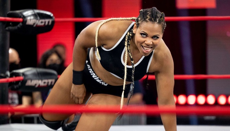 NAAWrestling's tweet photo. The Nation of African American Wrestling Black History Wrestler Of The Day is Savannah Evans @SavannahEvansNV !! #TheCannibal #ImpactWrestling  #BlackHistoryMonth  #BlackHistory #BlackExcellence #NAAW #NAAWNATION #NAAWNATIONFOREVER https://t.co/PahPD6r7U3