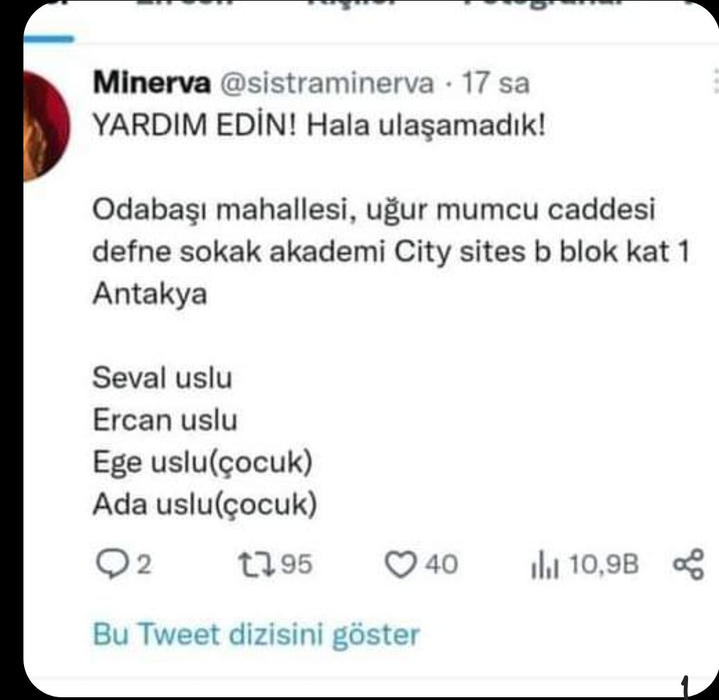 SelimAbi's tweet photo. Arkadaşımın yakını ulaşılamıyor Antakya'da ulaşabilecek var mı ? @haluklevent #antakya #deprem #hatay https://t.co/1oMBclCOr4