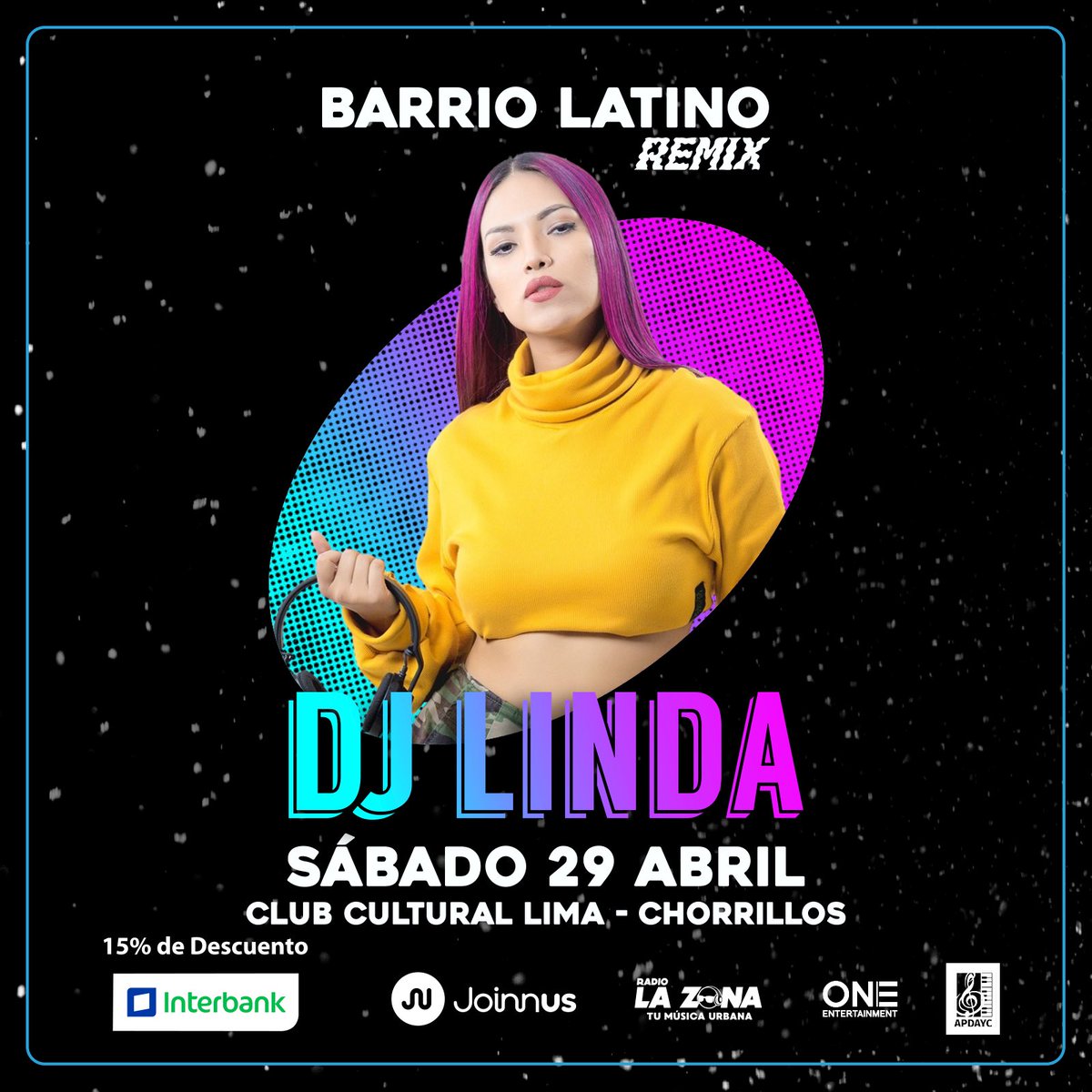 djlindaperu's tweet photo. Este 29 de Abril, representando a las mujeres 🇵🇪💪💜🔥 por fin, Lima!! Los veo con el perreito que te encanta  y en el mejor festival, esta vez en su versión Remix @BarrioLatinoPe 
#SaocoPapi #DjLinda #BarrioLatinoRemix #BarrioLatino https://t.co/xV9YchifuR