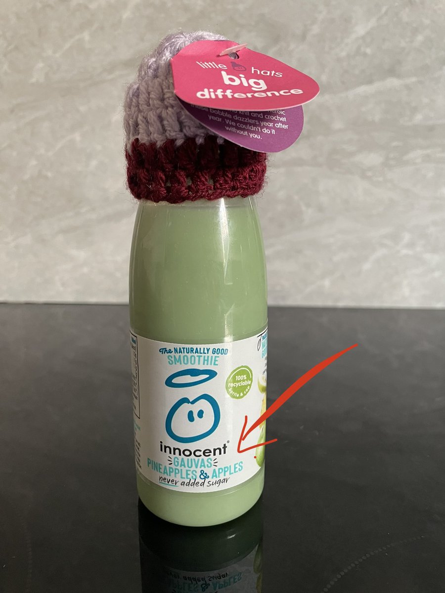 rapiercmedia's tweet photo. .@innocent have always loved and supported the #bigknit challenge, but do those who find special edition of the  “gauvas” smoothies get a full size hat? 🤭😅 https://t.co/aX8CQNeZrO