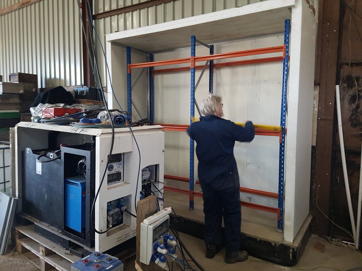 Complete change of job today. New battery cabinet taking shape for the solar electric system