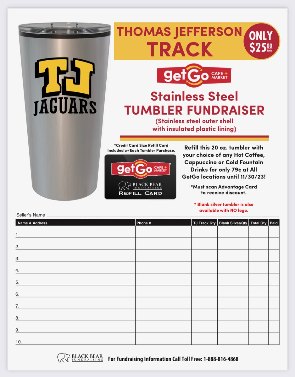 We are having a Tumbler Cup fundraiser. If you would like to order send it to tjtrackandfield310@gmail.com. Let's Go TJ