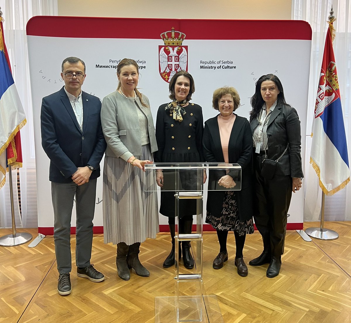 SweAmbBelgrade's tweet photo. Posetu @sweambHR Srbiji nastavljamo prijatnim sastankom sa g. Miodragom Ivanovićem, državnim sekretarom u Ministarstvu kulture Republike Srbije @serbiagovt Razgovarali smo o radu @TheIHRA i važnom radu Srbije na obeležavanju koncentracionog logora Staro sajmište #RememberReAct https://t.co/y0l3b0sc7b