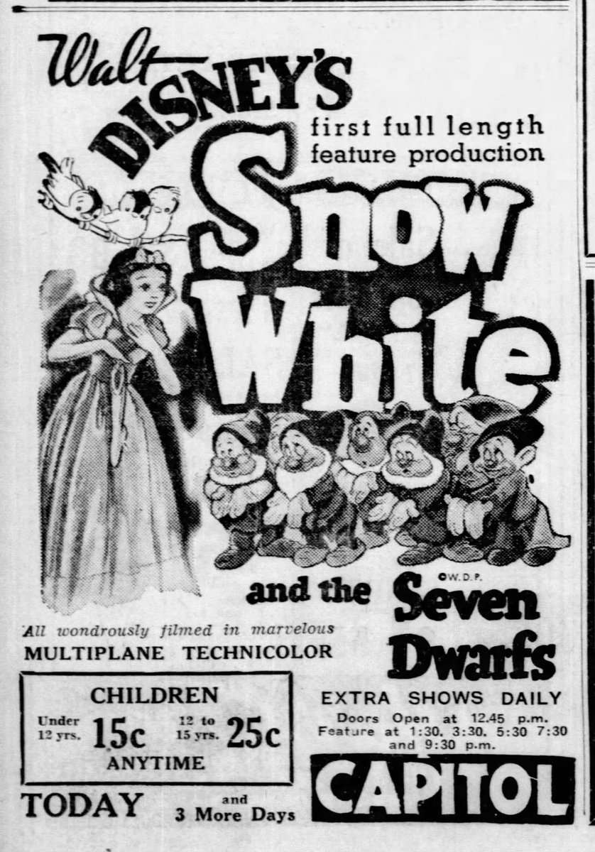 Disney’s Snow White &amp; the Seven Dwarfs played at <a href="/Capitol_Windsor/">Capitol Theatre</a> in 1938 &amp; Walt Disney sent a letter of appreciation to <a href="/TheWindsorStar/">The Windsor Star</a>. On Feb 18, our Capitol Legacy Celebration will include 2 FREE screenings of Snow White courtesy of <a href="/WindsorFilmFest/">WIFF</a>.  ow.ly/S4Sk50MOecY