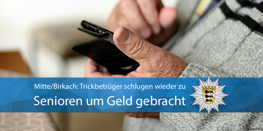 PP_Stuttgart's tweet photo. #Mitte #Birkach Trickbetrüger haben am Sonntag und Montag einen 77-Jährigen sowie einen 80-jährigen Senior gestern um mehrere Tausend Euro betrogen. Zur Pressemeldung ▶ https://t.co/p0MpavTfMA Präventionstipps gibt's hier ▶ https://t.co/LEgpMiX9Og Eure #Polizei #Stuttgart https://t.co/v6bir87MxI
