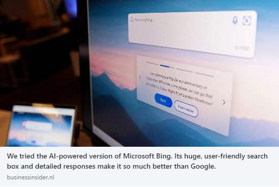 JordiRib1's tweet photo. I've always stressed how important competition is for the #Search industry because it leads to innovation that benefits users in this critical area for society. Many didn’t understand why we’d never give up. Now we're showing how @bing is pushing the industry forward. https://t.co/Egsy8orGut