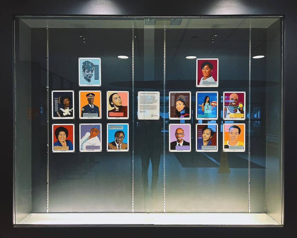 iRAPSacredHeart's tweet photo. Created by our amazing Gr. 10 iRAP Media Arts class, the @sacredheart_chs Black Heritage Month display is now installed. Come see the work near the main office. @nacca_newmarket #blackheritagemonth #showdonttell https://t.co/Gxx9cXi38r