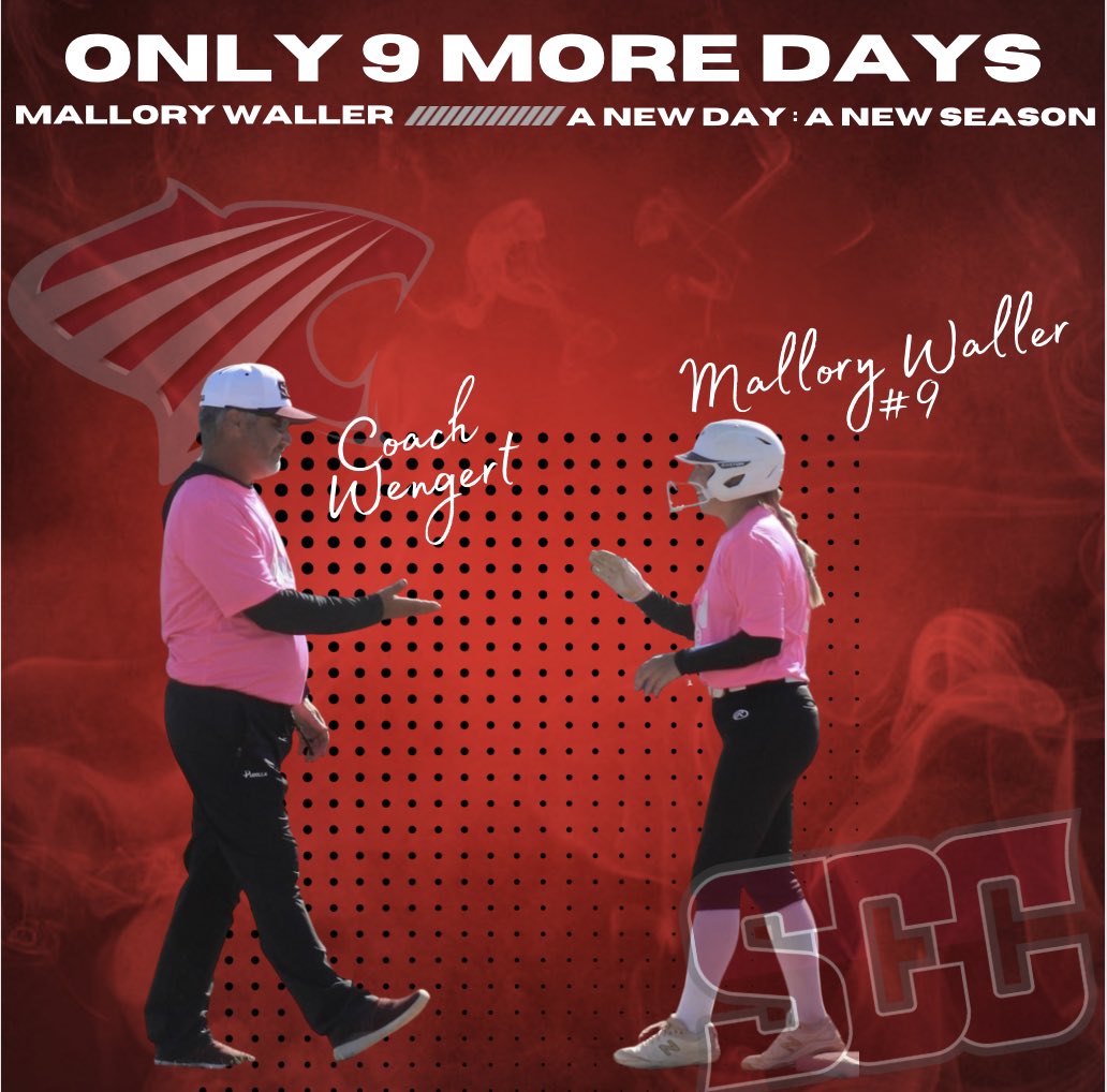 Mal and Coach excited to be 9 days from 1st pitch! ✋🏼🤚🏼 high fives all around! Mallory Waller #9 #GoCougs