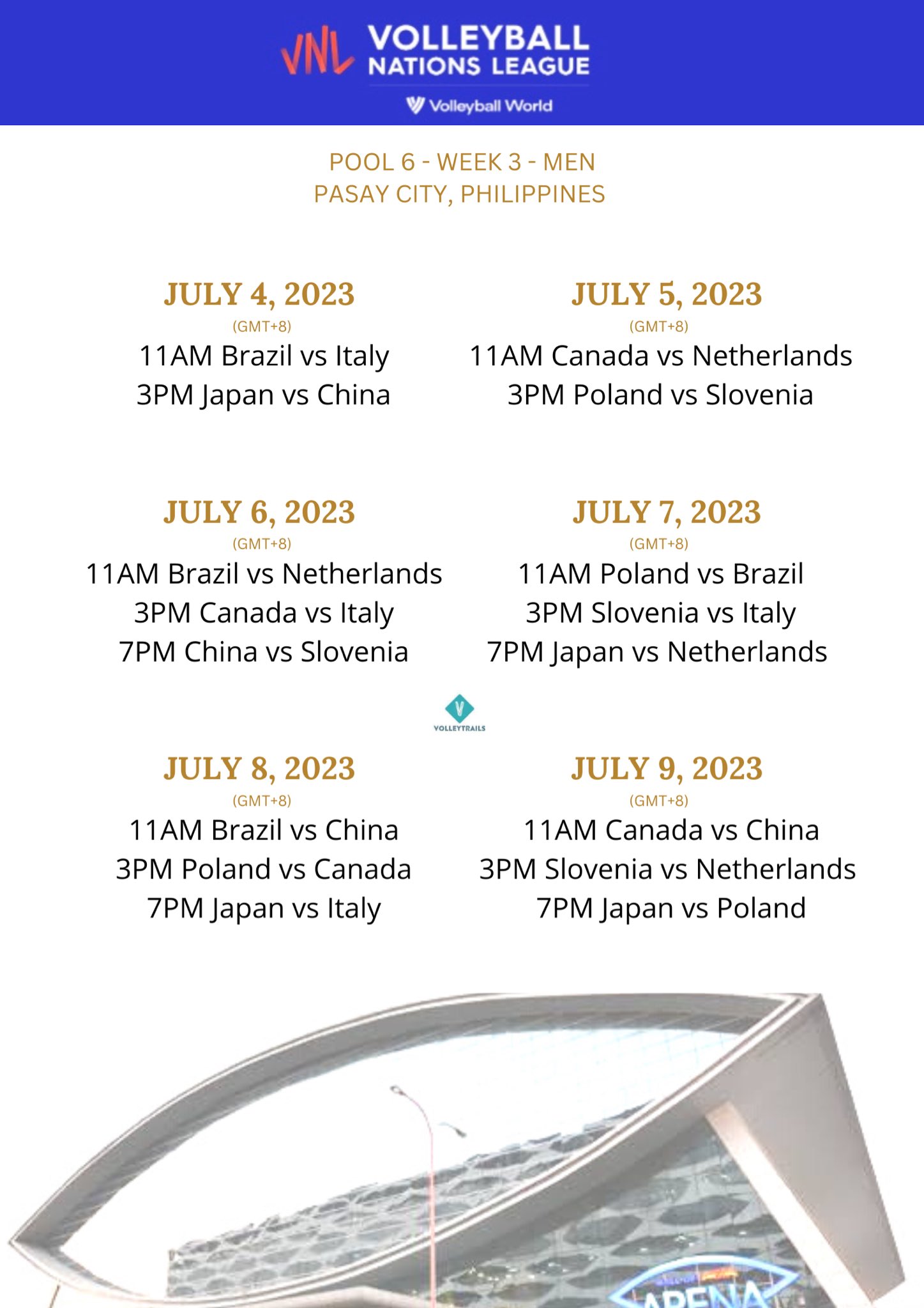 Volleytrails on Twitter "Volleyball Nations League Schedule is out! 🇵🇭