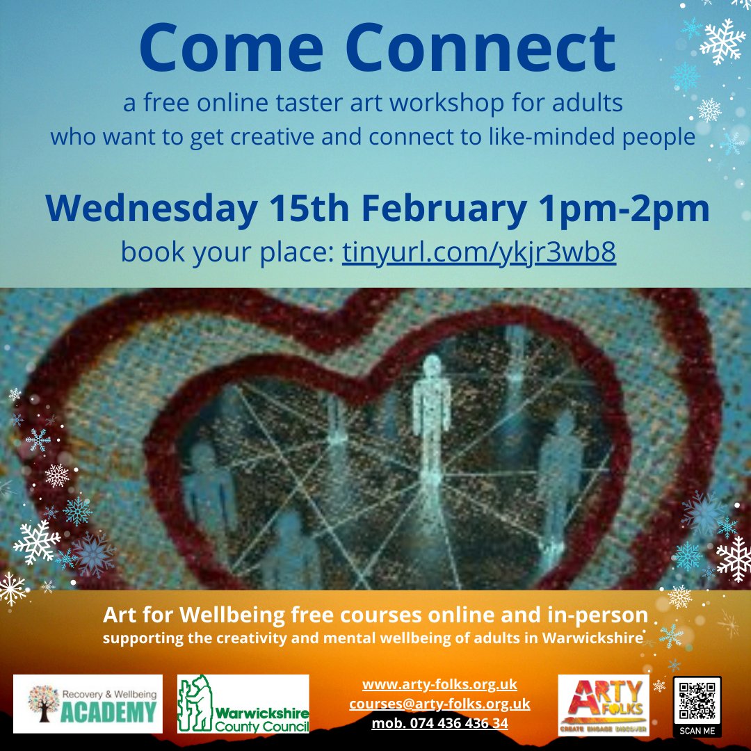ArtyFolks's tweet photo. "Art washes away from the soul the dust of everyday life." - Pablo Picasso
February Art for Wellbeing courses are online as well as in-person
#Bedworth, #Coventry, #Rugby and #Stockingford.
to book visit https://t.co/RpBlR7PP43
#artastherapy #warwickshire https://t.co/G1aCODYK7t
