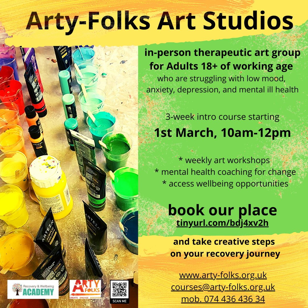 ArtyFolks's tweet photo. "Art washes away from the soul the dust of everyday life." - Pablo Picasso
February Art for Wellbeing courses are online as well as in-person
#Bedworth, #Coventry, #Rugby and #Stockingford.
to book visit https://t.co/RpBlR7PP43
#artastherapy #warwickshire https://t.co/G1aCODYK7t