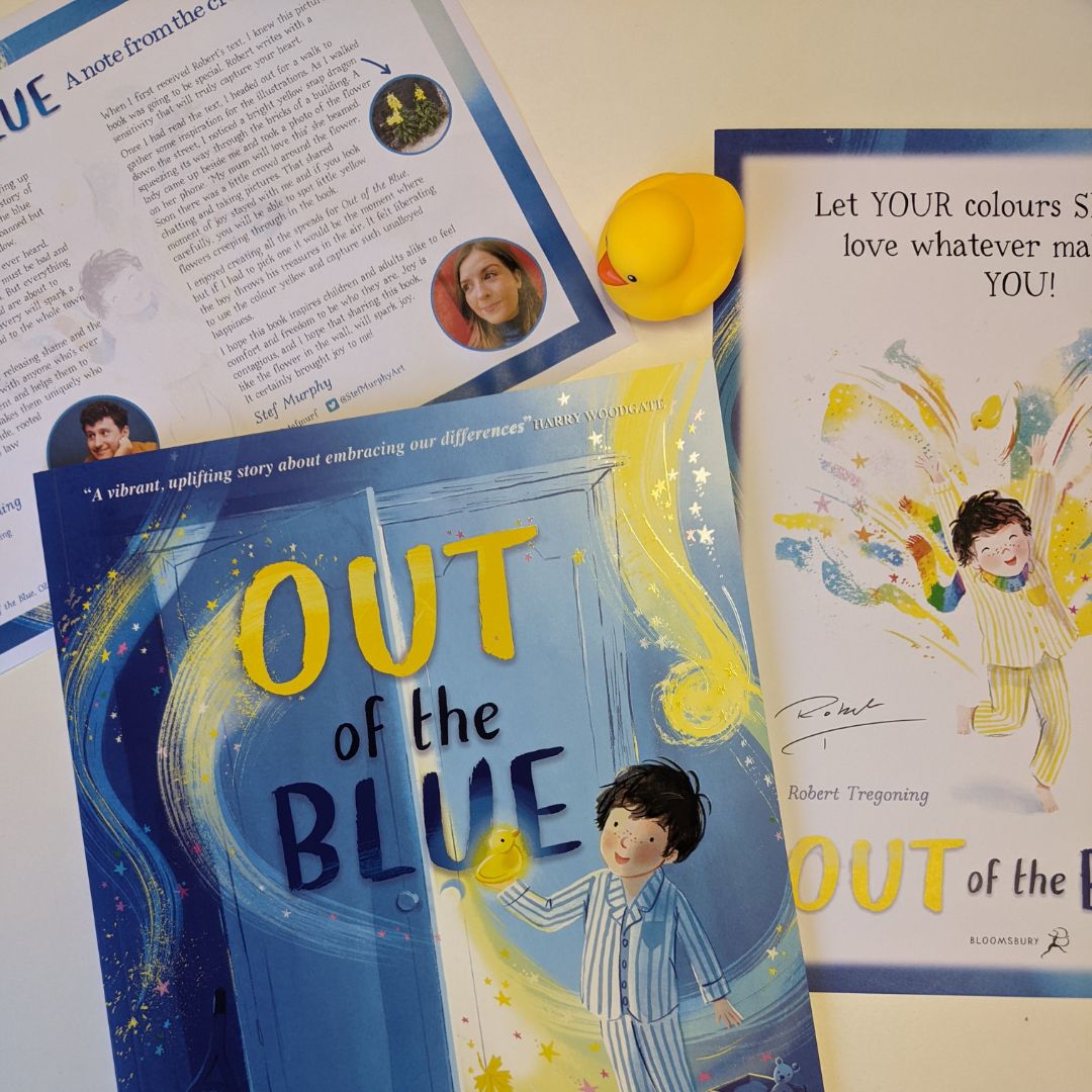 Read for Good (@readforgooduk) on Twitter photo We were thrilled to receive a copy of 'Out of The Blue' by <a href="/bobtregoning/">Robert Tregoning 🌈</a>, illustrated by <a href="/StefMurphyArt/">Stef Murphy</a> thanks to a <a href="/KidsBloomsbury/">Bloomsbury Kids & YA UK</a> competition. We completely loved it 💙💛🧡 Read our review of the joyous and vibrant story here: readforgood.org/book_reviews/o… We were thrilled to receive a copy of 'Out of The Blue' by <a href="/bobtregoning/">Robert Tregoning 🌈</a>, illustrated by <a href="/StefMurphyArt/">Stef Murphy</a> thanks to a <a href="/KidsBloomsbury/">Bloomsbury Kids & YA UK</a> competition. We completely loved it 💙💛🧡 Read our review of the joyous and vibrant story here: readforgood.org/book_reviews/o…