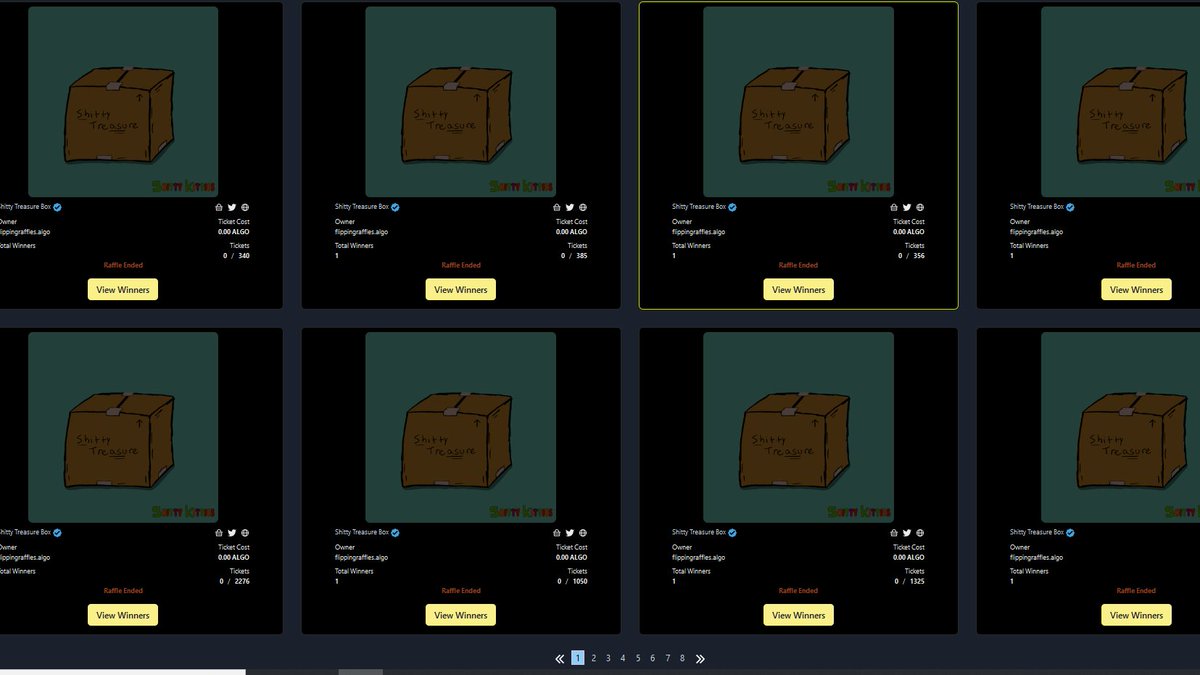 was doing some development today and learned that the history here at @FlippingAlgos was REALLY SHITTY 😂🤣 <a href="/ShittyKitties_/">shittykitties.algo</a> 👇
raffle.flippingalgos.xyz/history?asset=…
over a 100+ FREE raffles of shitty treasure boxes and counting!! 🔥🚀🍀🎉