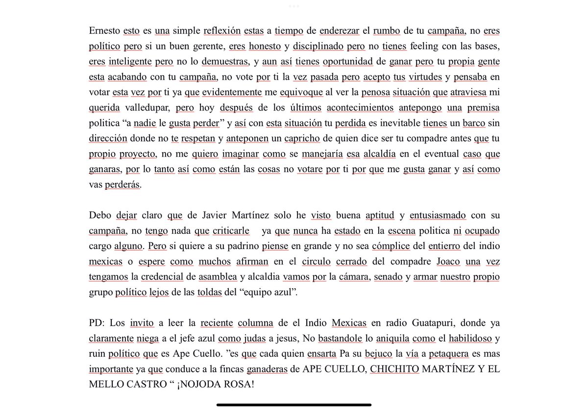 politicacesar's tweet photo. COMPARTO LA COLUMNA DE NICO DUBA HOY 9 FEB DEL 23 @alex86010 @DptoDelCesar @Valledupar_Col @JOHNBOLIVARACOS @Carloscadena64 @QuintinQuinter @ALFREDOSAADEV @JorgeLPP07 @aralfa21 @lolitaceledonc @jorgepanar @camiloLacoutur1 @miguegutierrezr @castilloedi @josemariobarrig @apecuello https://t.co/IGY41ENCwl