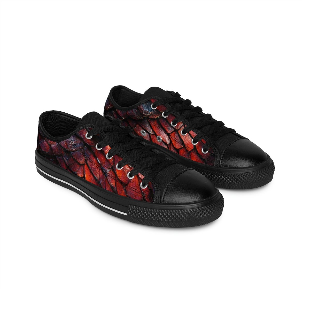 Excited to share the latest addition to my #etsy shop: Red Dragon scale Men's Sneakers etsy.me/3DXkZ06 #black #red #dragonscales #popart #shoes #sneakers #giftsforhim #menssneakers #dragonsneakers