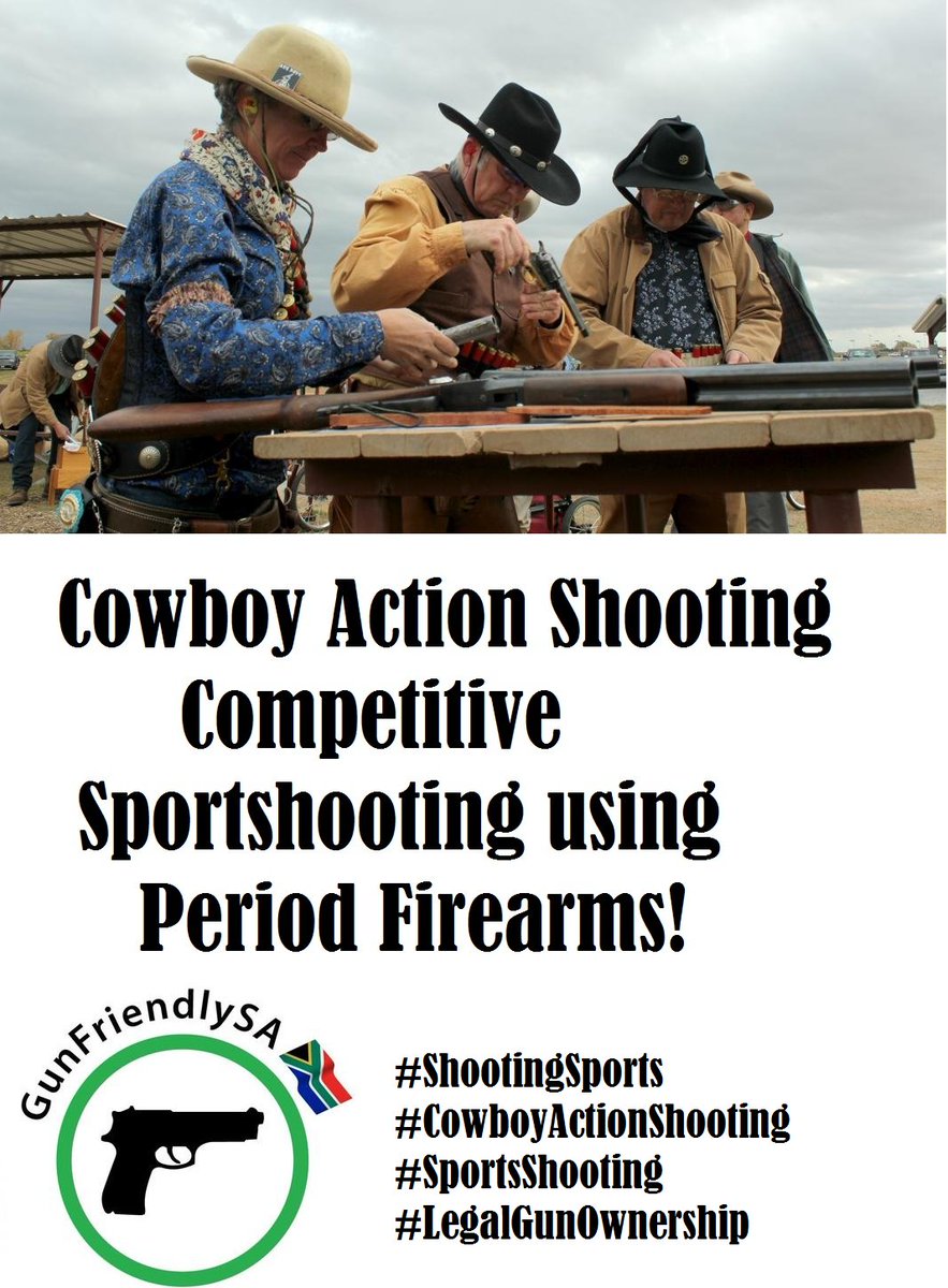 GUNFRIENDLY_SA's tweet image. Another Genre of Sport Shooting is Cowboy Action Shooting using period type firearms. #SportsShooting #CowboyActionShooting #ShootingSports