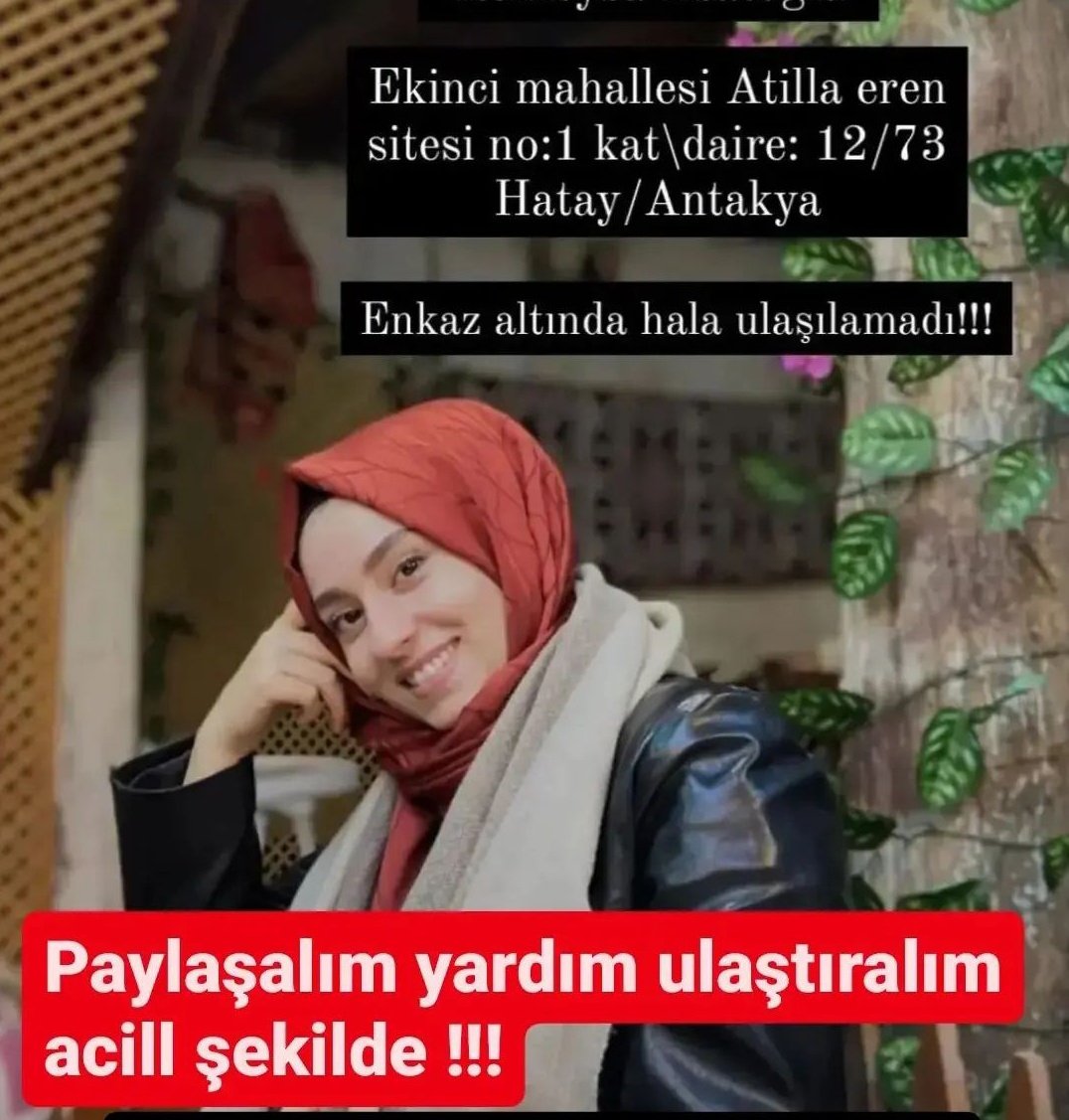 Arkadasimizdan uzun zamandır haber alamıyoruz yalvarırım paylaşın lütfen yalvaririm #deprem #hatayantakya <a href="/haluklevent/">Haluk Levent ( Ahbap Ekibi )</a> <a href="/BabalaTv/">BaBaLa TV</a>