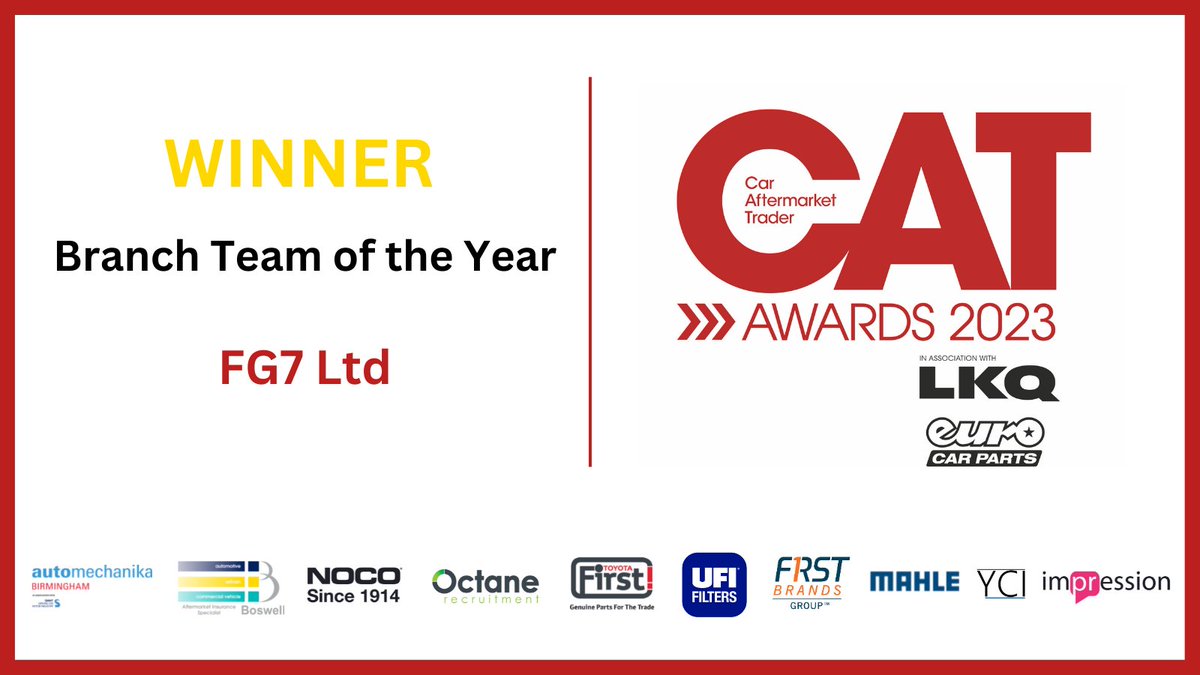 Going from businesses with multiple outlets, to individual teams, we now have an Award for Branch Team of the Year. This award is sponsored by <a href="/BoswellAIS/">Boswell Aftermarket</a>. 

And the winner is... FG7 Ltd!