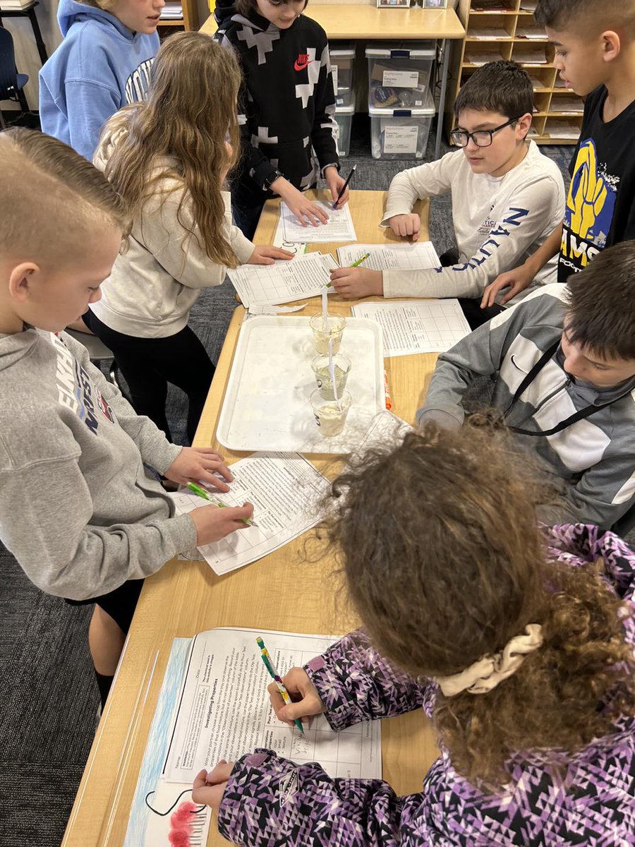 5th grade food scientists in Mrs. Zimmerman’s class were investigating and comparing different ingredient mixtures.  #EPSAchieves #onestepforwardeveryday