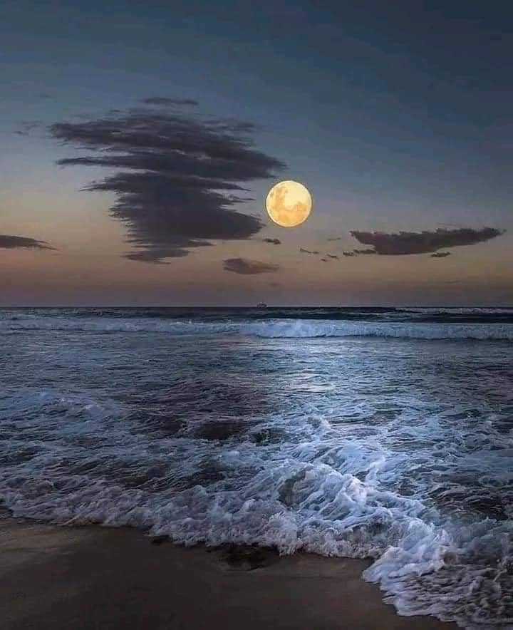Moon and sea.