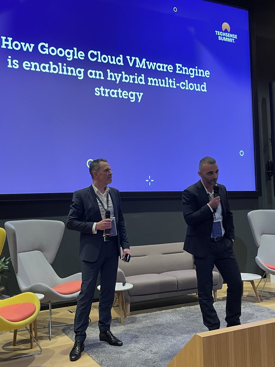 Techsense (@techsense_media) on Twitter photo Last #keynote of the afternoon!
“How <a href="/googlecloud/">Google Cloud</a> VMware Engine is enabling an hybrid multi-cloud strategy”
With Enea Taga (#GoogleCloud) & Eric Reding (<a href="/Clearstream/">Clearstream</a>) ☁️ Last #keynote of the afternoon!
“How <a href="/googlecloud/">Google Cloud</a> VMware Engine is enabling an hybrid multi-cloud strategy”
With Enea Taga (#GoogleCloud) & Eric Reding (<a href="/Clearstream/">Clearstream</a>) ☁️