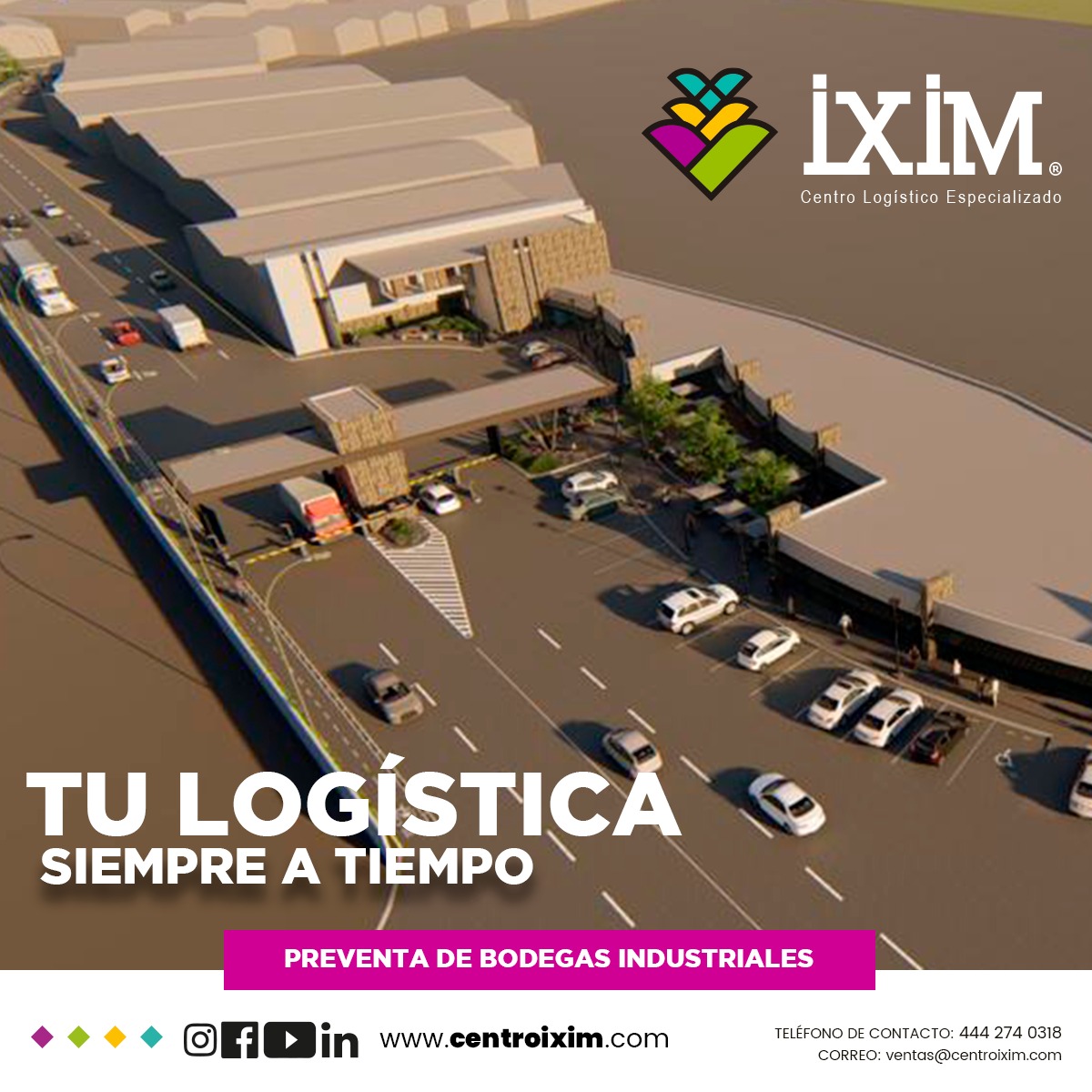 IximCentroLog's tweet photo. Desde San Luis Potosí se puede acceder al 75% de la población del país en trayectos de no más de 500 kilómetros, convirtiendo al estado en el canal de distribución por excelencia en el país. 

Conoce nuestras bodegas industriales (444) 274 0318
#IXIM #BODEGASINDUSTRIALES https://t.co/WEjaqoenYO