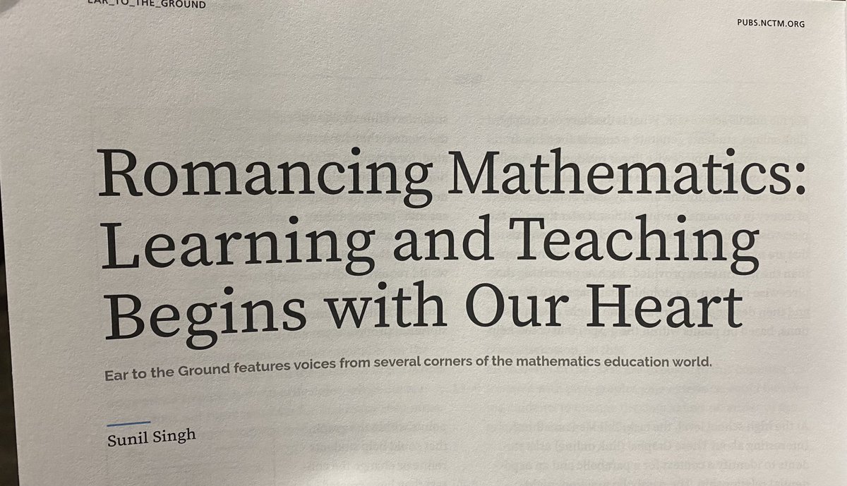 “We have a moral and academic obligation to romance our mathematics students with unbridled awe, wonder and curiosity,” — Sunil Singh, ⁦@Mathgarden⁩ ⁦@NCTM⁩