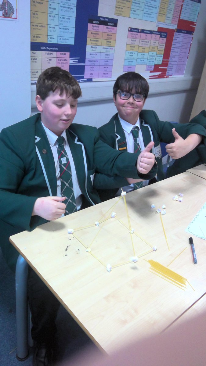 sptacademy's tweet image. In MFL #FutureMe lessons today, Year 8 students used their teamwork and communication skills to build models of the Eiffel Tower using spaghetti and marshmallows!