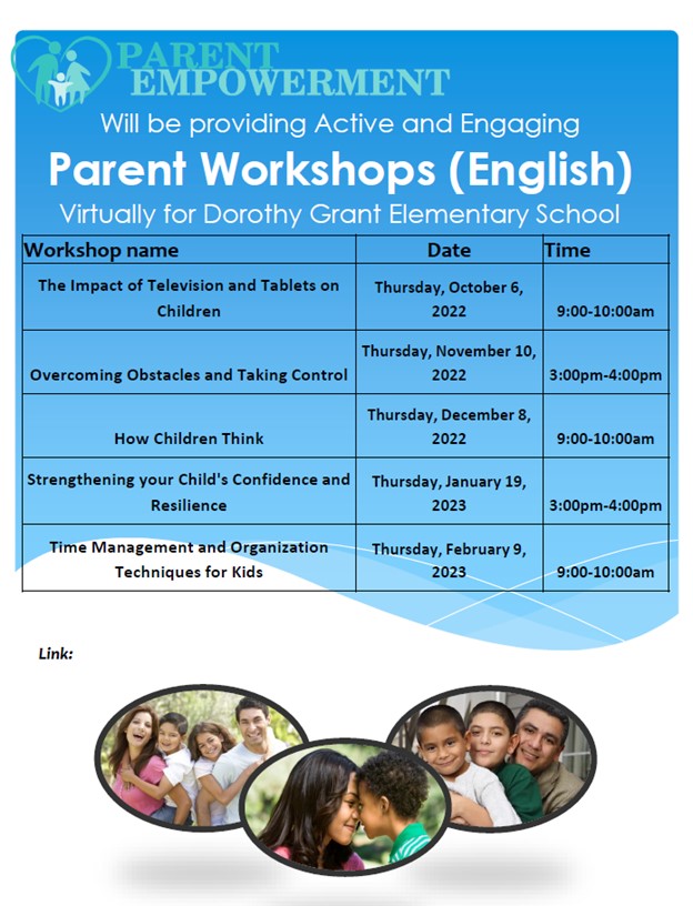 Hello DGIA Family,

Our Parent Empowerment meeting will start in about 5 minutes. Join us as we discuss time management and organization techniques for kids. We hope to see you online!

bit.ly/ParentEmpowerm…
